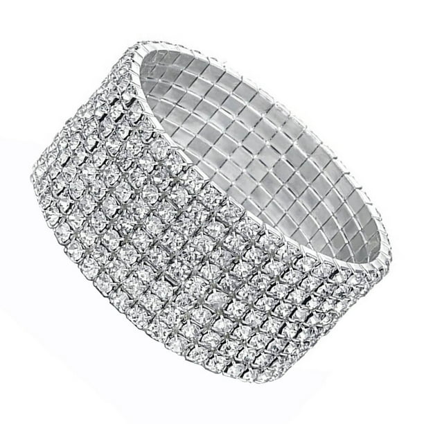 Full Crystal Rhinestone Tennis Bracelet Wristband Luxurious Wedding Jewelry Gift